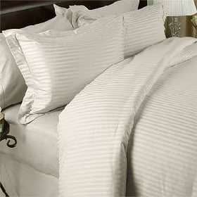 

Luxurious CREAM Damask Stripe, CAL KING Size, 1500 Thread Count Ultra Soft Single-Ply 100% Egyptian Cotton, Extra Deep Pocket Four (4) Piece Bed Sheet Set with 2 Pillow Cases 1500TC