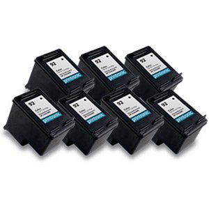 Printronic Remanufactured Ink Cartridge Replacement for HP 92 C9362WN Black 7 Pack
