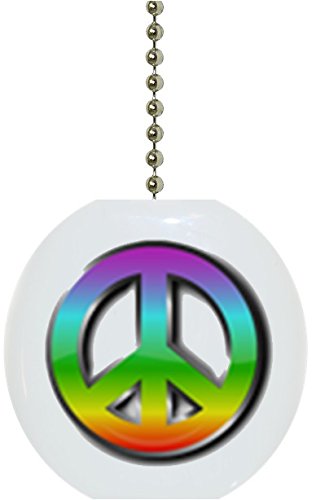 Peace Sign Ceramic Fan Pull