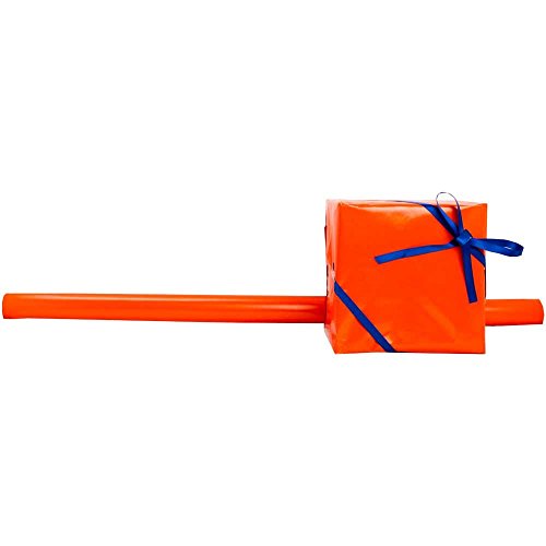 JAM Paper® Solid Color Wrapping Paper - 12.5 Sq Ft - Orange - Glossy Wrapping Paper Roll - Sold Individually