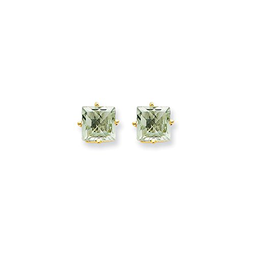 Algopix Similar Product 10 - 14k Yellow Gold 6mm Square Green Quartz