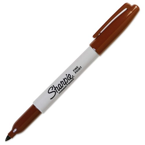 Sharpie Pen Style Permanent Marker - Marker Point Style: Point - Ink Color: Brown - 1 Each