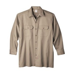 

Long Sleeve Work Shirt, Twill, Khaki, LT