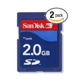 Sandisk 2-PACK: 2GB SD Secure Digital Card (SDSDB-2048-A10, Retail Packages!)