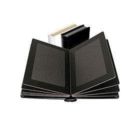 Adorama Pro Photo Album, White Leatherette Cover with 18 Library Bound Black Pages, Holds 36 4x6 Prints