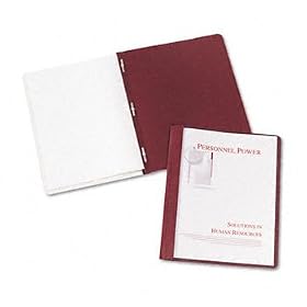 New-Avery 47964 - Coated Paper Report Cover, Tang Clip, Letter, 1/2 Capacity, Clear/Red, 25/Box - AVE47964