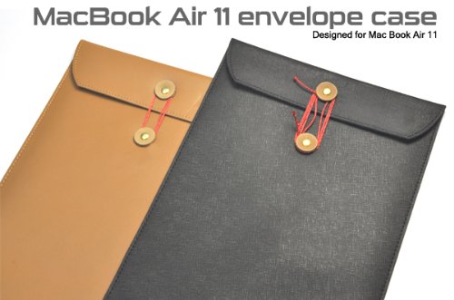ブラック【MacBook Air 11インチ対応】レザー調封筒デザインケース