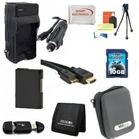 SSE Supreme Point & Shoot Kit Featuring EN-EL14 Extended Life Replacement Battery for Nikon + External Rapid AC/DC Charger + 16GB Memory Card + Card Reader + Case for Nikon D3100, Nikon D5100, Nikon D3200, Nikon Coolpix P7100, Nikon P7100, Nikon Coolpix P7000, Nikon P7000, Nikon Coolpix P7700, Nikon