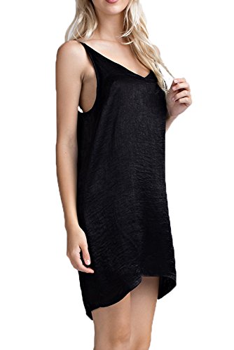 Algopix Similar Product 7 - Honey Punch Womens VNeck Washed Satin
