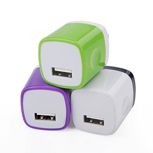 Wall Charger, MaxMall 3-Pack USB 1.0AMP AC Universal Power Home Travel Adapter Wall Charger Plug for iPhone 6 Plus, 6s Plus, iPad, Tablet, Samsung Galaxy S6 Edge, Note 5, LG, Sony and More