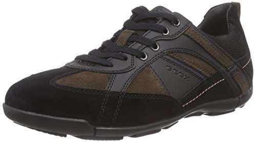 Geox U CART M - zapatilla deportiva de cuero hombre, color negro, talla 41