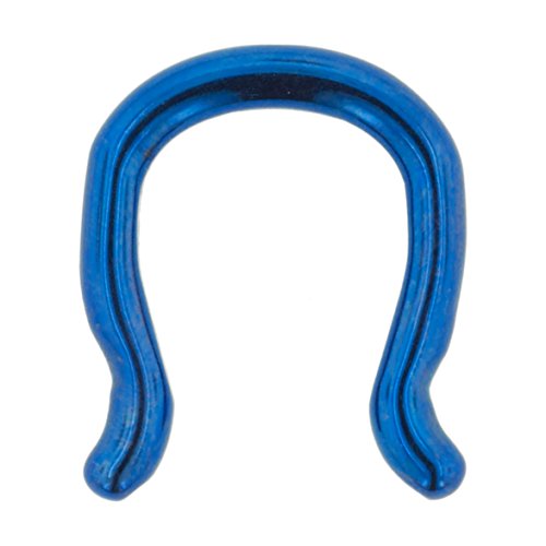 PVD Stainless Steel Septum Retainer: 16g Blue