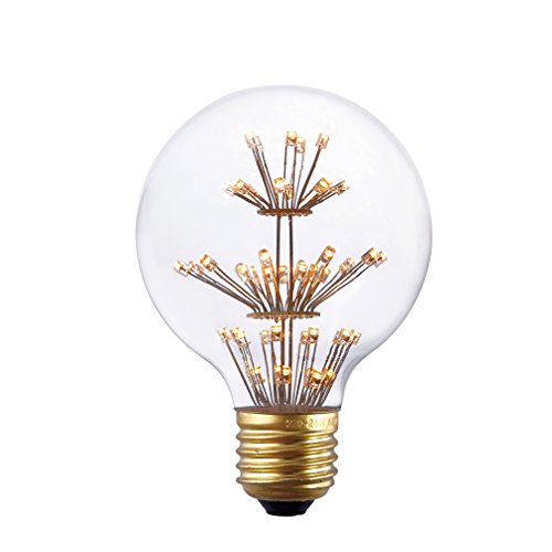 Kiven G80 Globe Nostalgic Vintage Edison Design E26 2200K Warm White 3w LED Decorative Light Bulbs for Holiday Christmas Party Decoration