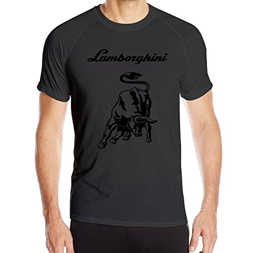 IEFFAT Men's Lamborghini Logo Sport Quick Dry Short Sleeved T Shirts
