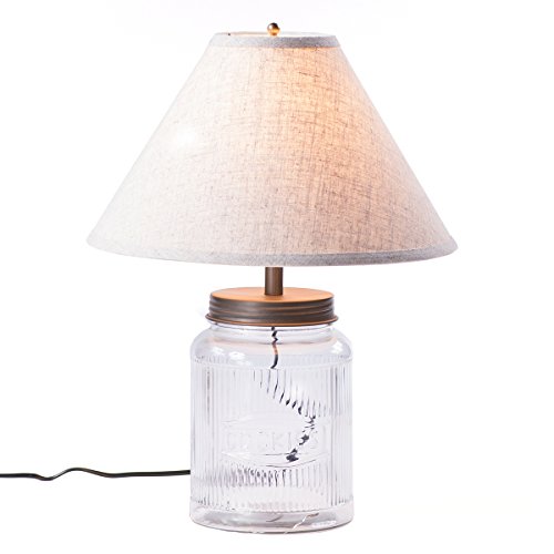 Algopix Similar Product 18 - Large Ribbed Mason Jar Lamp with Shade