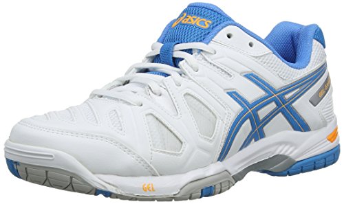 ASICS Gel-Game 5 - Zapatillas de tenis para mujer, color blanco (white/soft blue/nectarine 141), talla 38