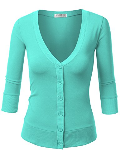 J.TOMSON Womens V-Neck Button Down Cardigan