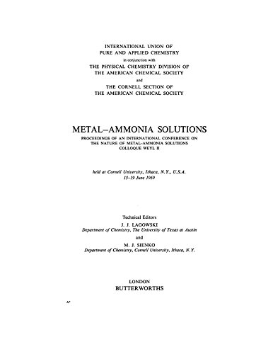 Metal—Ammonia Solutions: Proceedings of an International Conference on the Nature of Metal-Ammonia Solutions: Colloque Weyl II by Sam Stuart