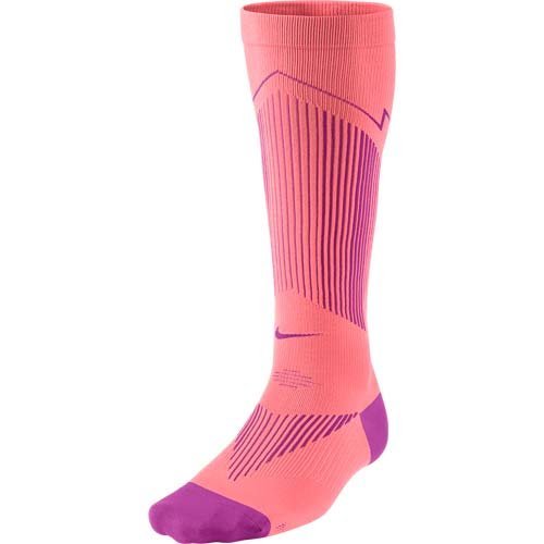 Nike Mens Elite Compression Over The Calf Running Socks Pink