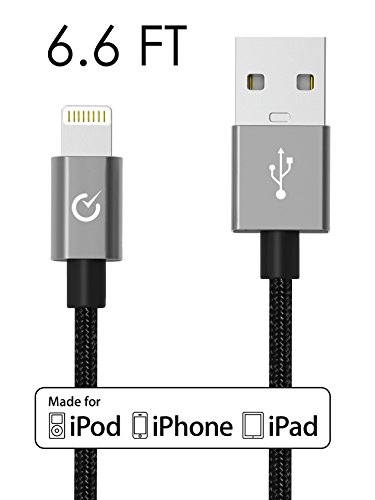 Volts Solutions 6ft Lightning to USB Cable Nylon Braided Charger with Aluminum Case 8-pin Connector for Smartphones & Tablets - Gray