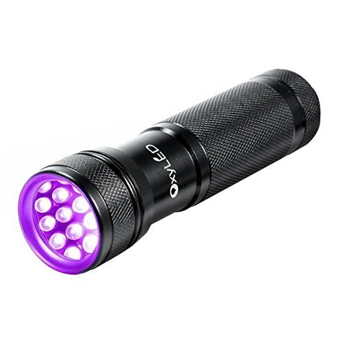 OxyLED 12 Ultraviolet LED UV Light, Pet Urine Stain Detector Blacklight Flashlight (AAA Batteries Inclued), Model: 12UV, Outdoor & Hardware Store