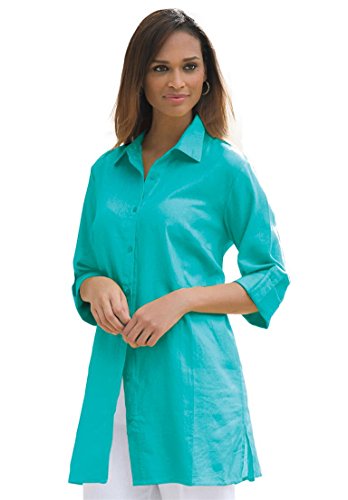 Jessica London Women's Plus Size Linen Bigshirt
