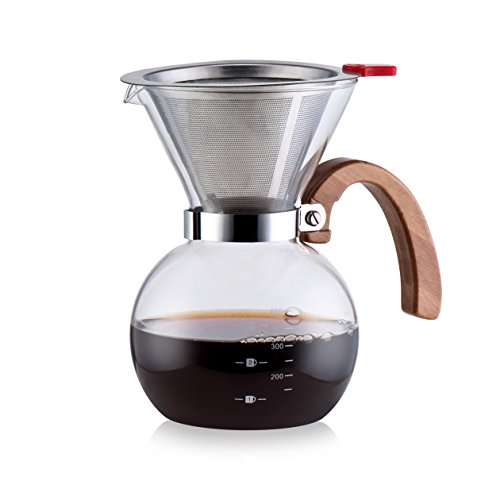 

Diguo Glass Drip Decanter Glass Coffee Maker Drip Pot with Stainless Steel Filter 3-4 Cups