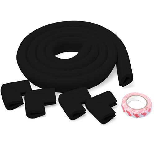 2M PremiumTable Edge Childproofing Guard Protector With Four Corner Cushion In Different Colours/Styles Black in U Shape M-HG002BU