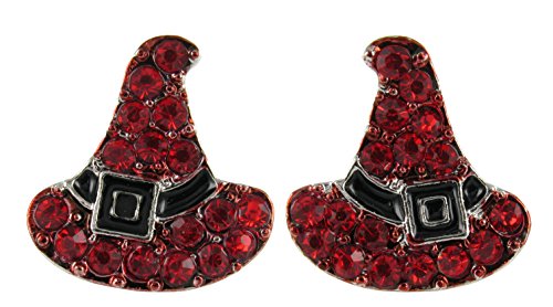 Algopix Similar Product 14 - Witchs Hats Rhinestone Stud Earrings