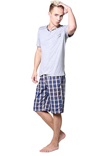 Godsen Men's Casual Cotton Short Pajama Set