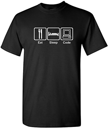 EatSleepTee Men's Eat Sleep Code T-Shirt Funny Programmer Tee