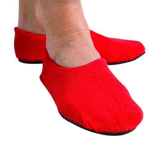 Secure® Non Skid Slipper Socks - Slip Resistant Rubber Sole For Fall Management / Prevention - Red