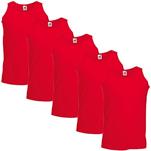 Fruit of the Loom Mens 5 Pack Of Athletic Vests Tank Top T Shirt