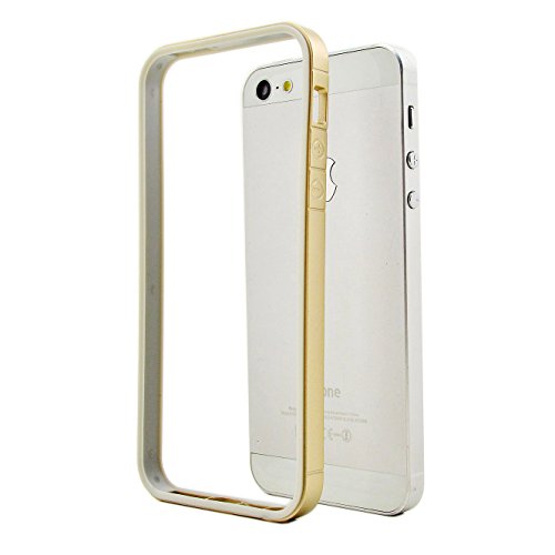 TOMALL Soft Rubber TPU Gel Ultra Thin Bumper Case Cover Skin for Apple iPhone 5 5S (Champagne Gold)