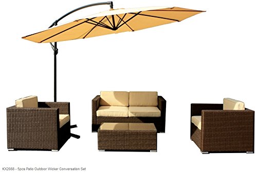 Algopix Similar Product 14 - 4Pcs PE Resin Rustic Dark Brown Patio