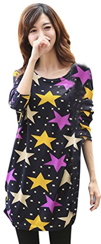 AM CLOTHES Womens Loose All-match Sweet Latern Midi Dress