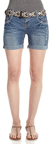 WallFlower Juniors Gem Mid Thigh Denim Shorts
