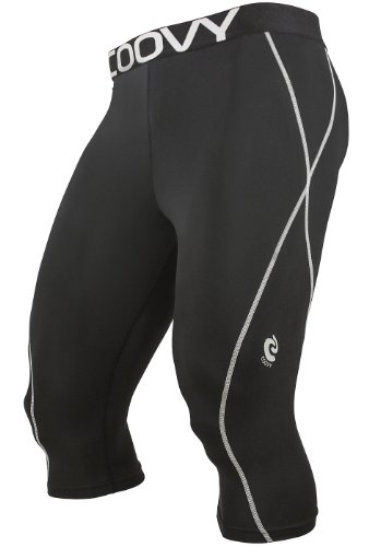 Men COOVY Sports Compression Under Base Layer 3/4 Tights Workout Armour Pants Basketball Football Running