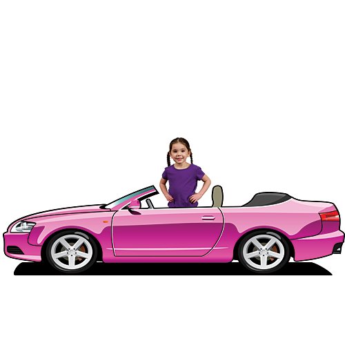 Algopix Similar Product 16 - 2 ft Pink Convertible Sports Car