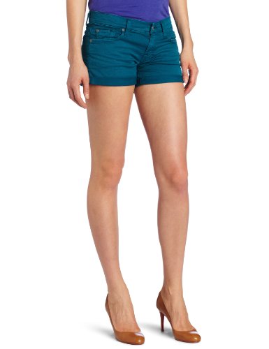 7 For All Mankind Women's Relaxed Mid Roll Denim Shorts – Broken Twill, Soft Stretch, Cuffed Hem - View #5