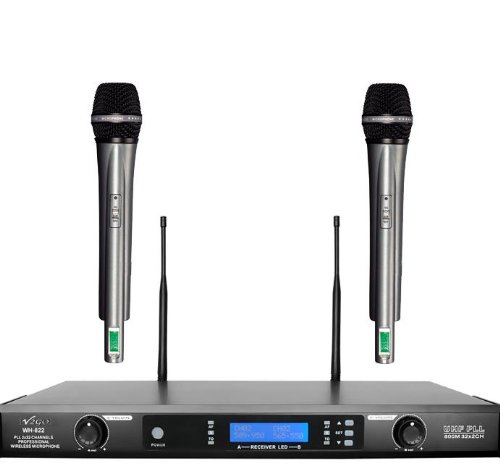 Awisco UHF Wh822u 2-channel 64 Selectable Frequency Handheld Wireless ...