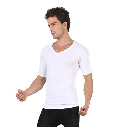 H:oter Mens Nylon Compression V-Neck T-shirt