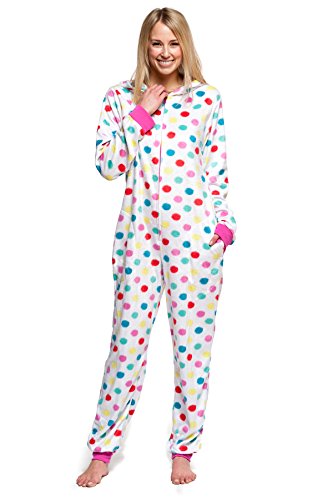 Womens Onesie Adorable Microfleece Hooded Jumpsuit One-Piece Pajama