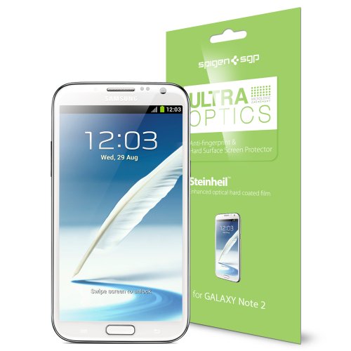 【国内正規代理店品】+SPIGEN+SGP+Galaxy+Note2+シュタインハイル+ウルトラ・オプティクス+[高透明指紋防止保護フィルム]+SGP09553