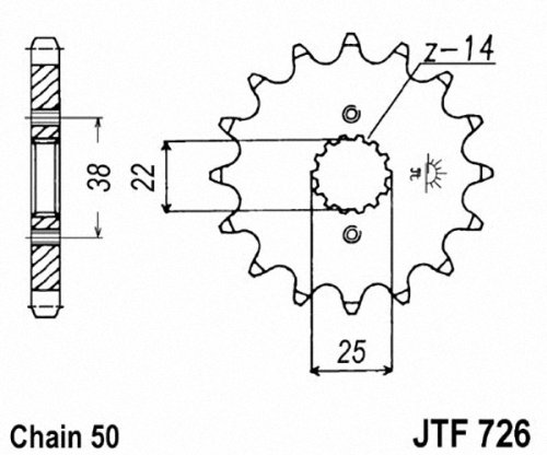 

JT Sprockets JTF726.14 14T Steel Front Sprocket