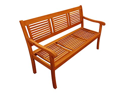 XXS® Gartenbank Cordoba, aus Akazie-Holz massiv, 3 Sitzer, 150 cm Breite, Holz-Bank für Balkon Garten Terrasse, Garten-Möbel aus Massivholz