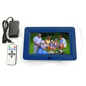 7 7-inch Wide Screen Apple shaped Digital Photo Frame Blue