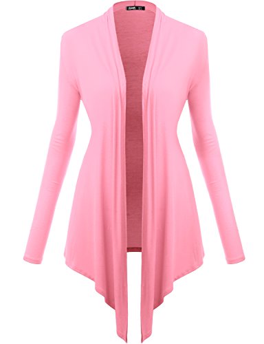 Thanth Womens Comfy Rayon Drape Collar Long Sleeve Cardigan