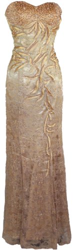 Meier Women's Strapless Embroidery Lace Gown