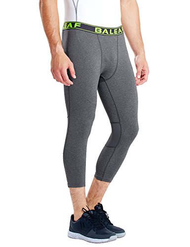 Baleaf Men's Running Training Fitness 3/4 Compression Tights Leggings